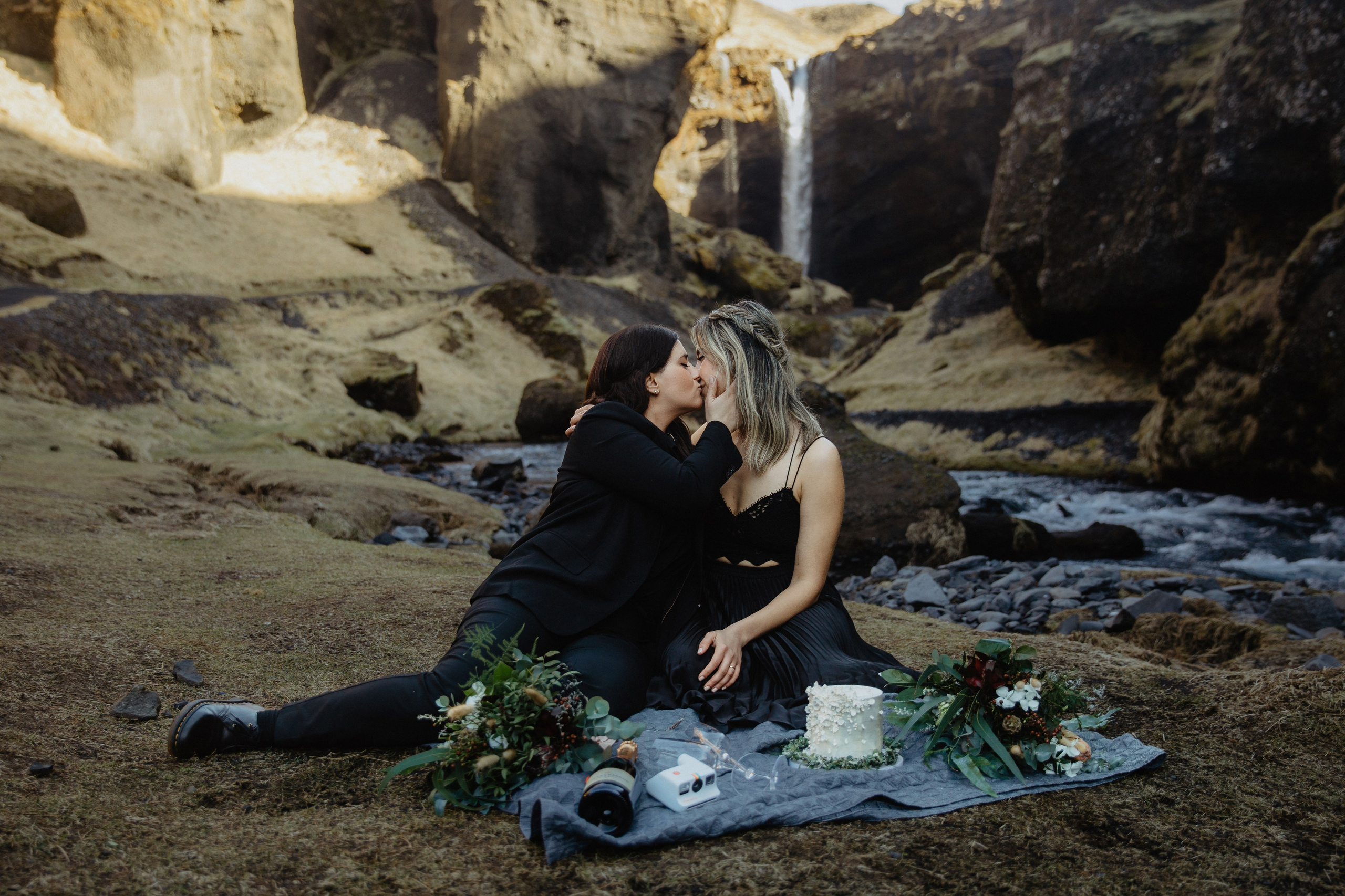 Same Sex Wedding at Iceland Black Sand Beach. Iceland elopement photographer & videographer