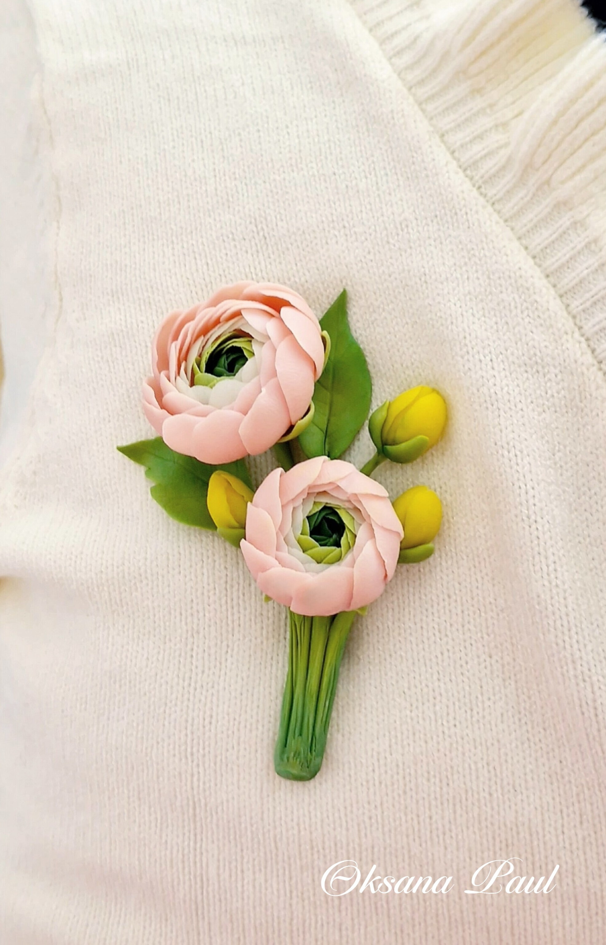 Броши с цветами / Blumen-Broschen ➜. Oksana Paul-Gardinen-Design Oksana Paul ✧ Art of Gardinen & Textile Design ✧ Polymer Clay Art & Handmade Creatures