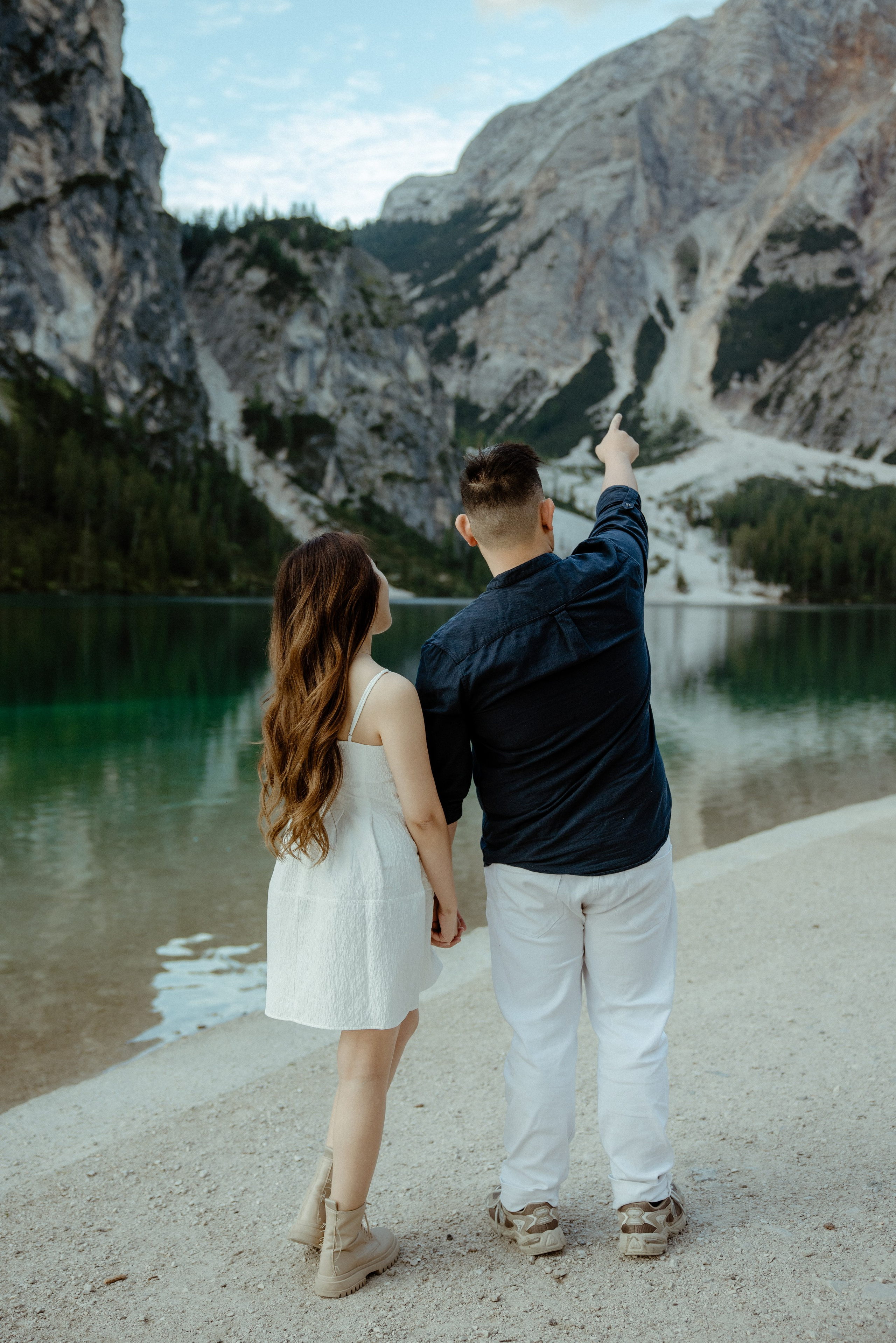 Sunrise proposal at Lago di Braies | Dreamy engagement in the Dolomites. Iceland elopement photo and video | Nikolaichik Photo