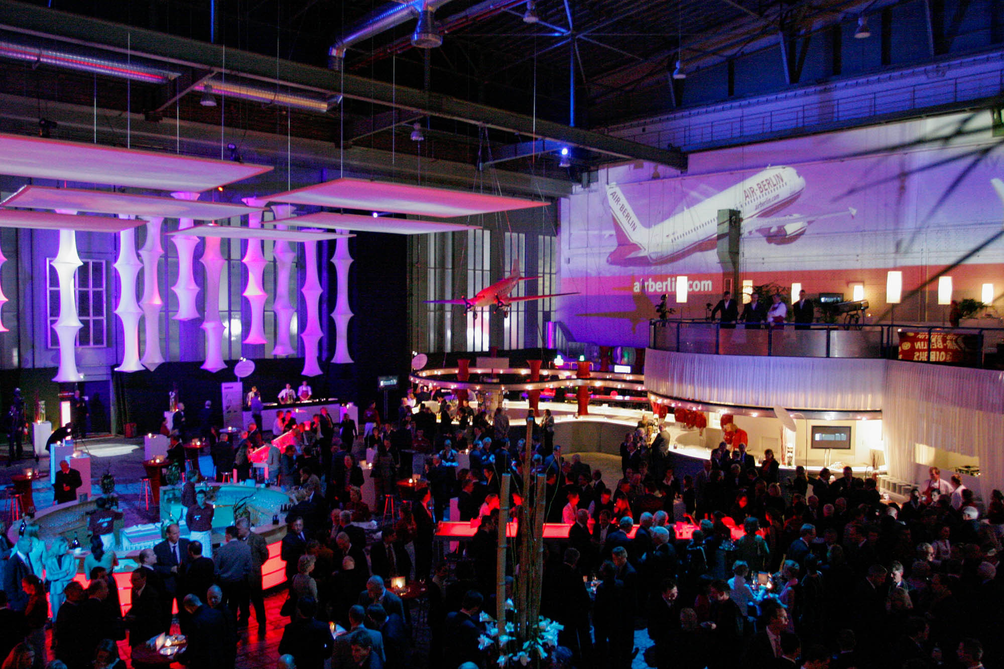 Airline partnership celebration at Tempelhof Airport, Berlin.