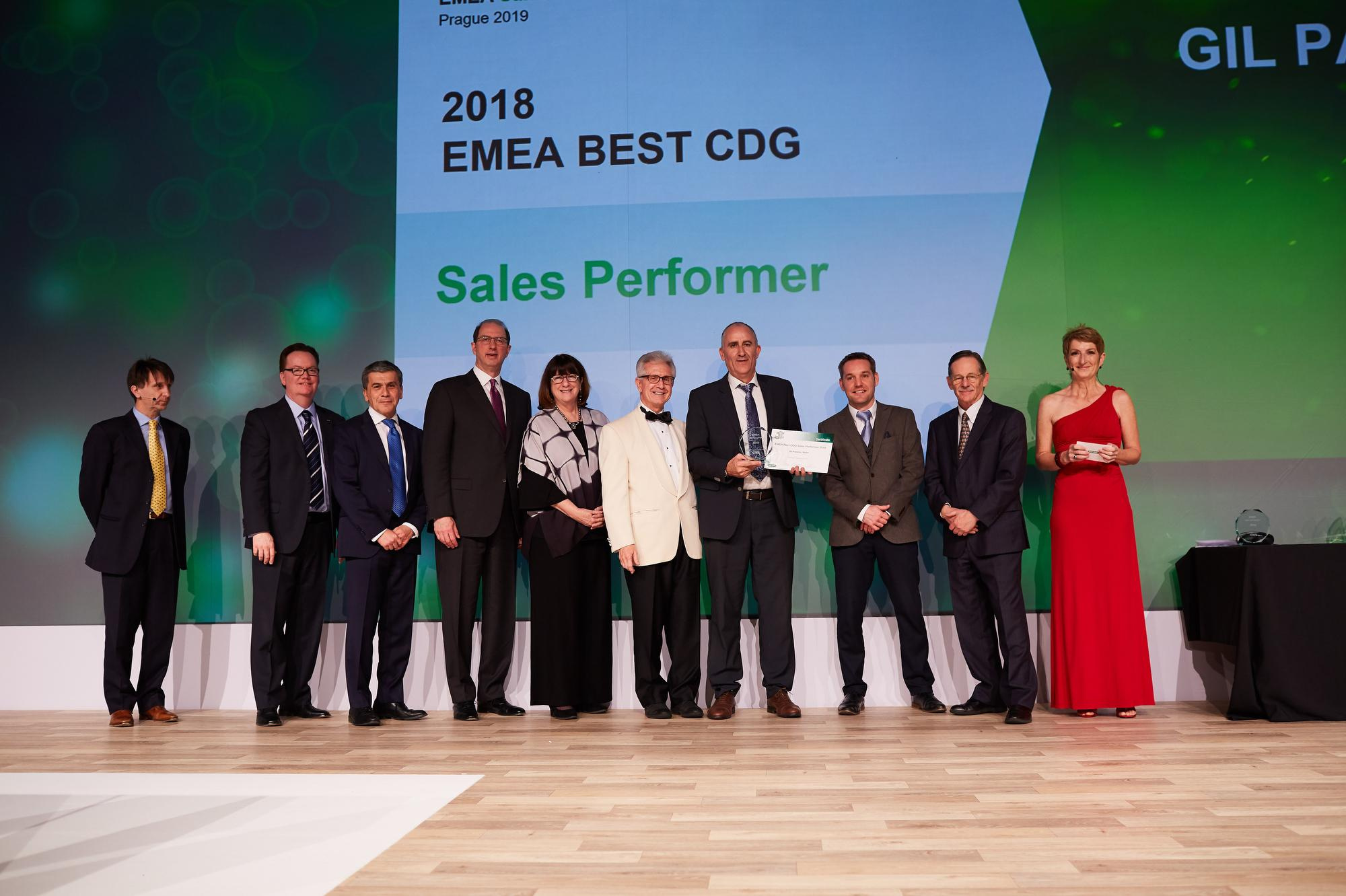 The 2018 EMEA Best CDG Sales Performer awardees are welcomed to the stage.