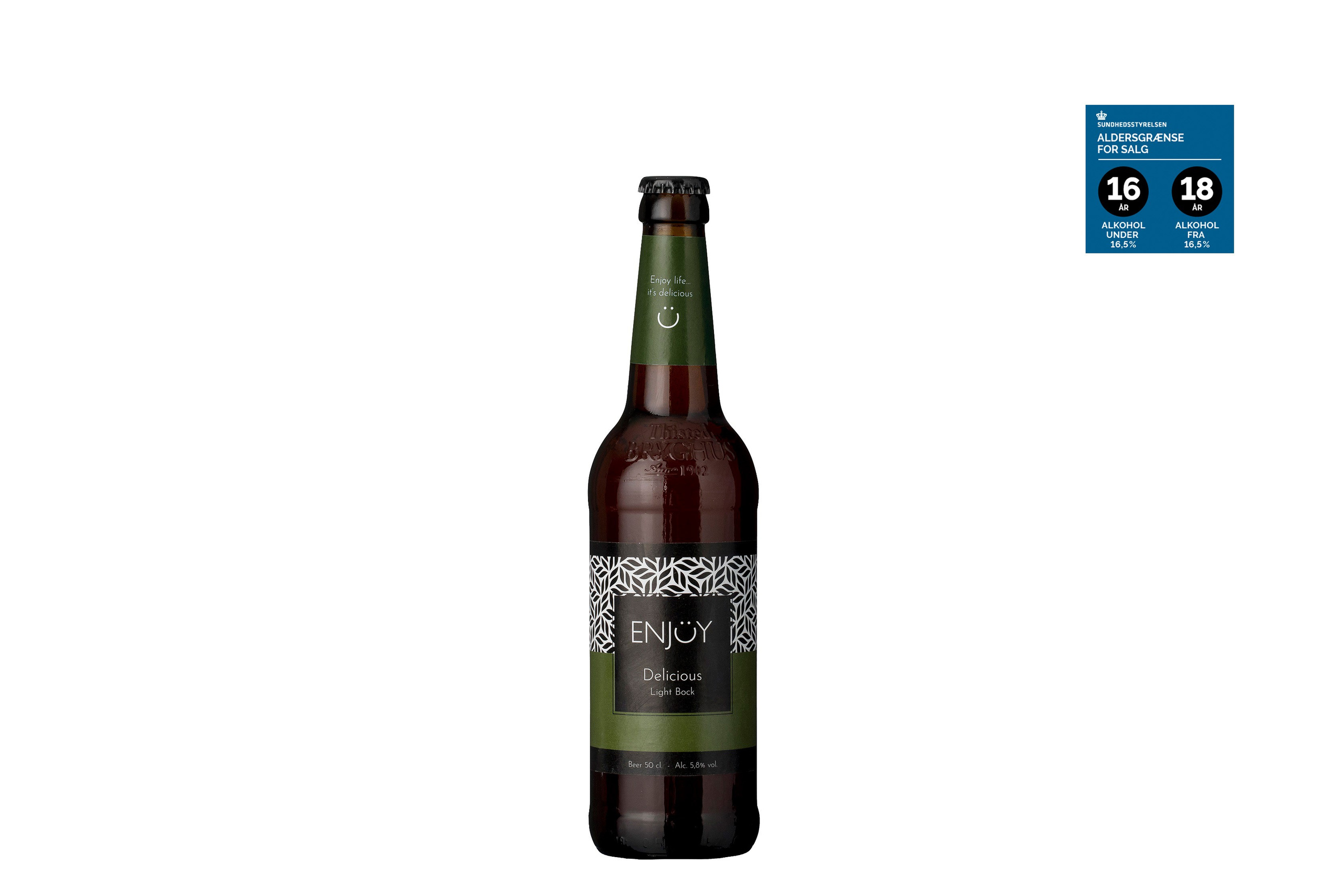 Enjoy Delicious Light Bock - En unik smagsoplevelse af rå humle, med en blød og kraftig eftersmag. Øllen har en fyldig afbalanceret smag, da bitterheden balanceres af sødme fra den økologiske malt. 50 cl. Alk. 5,8% vol.