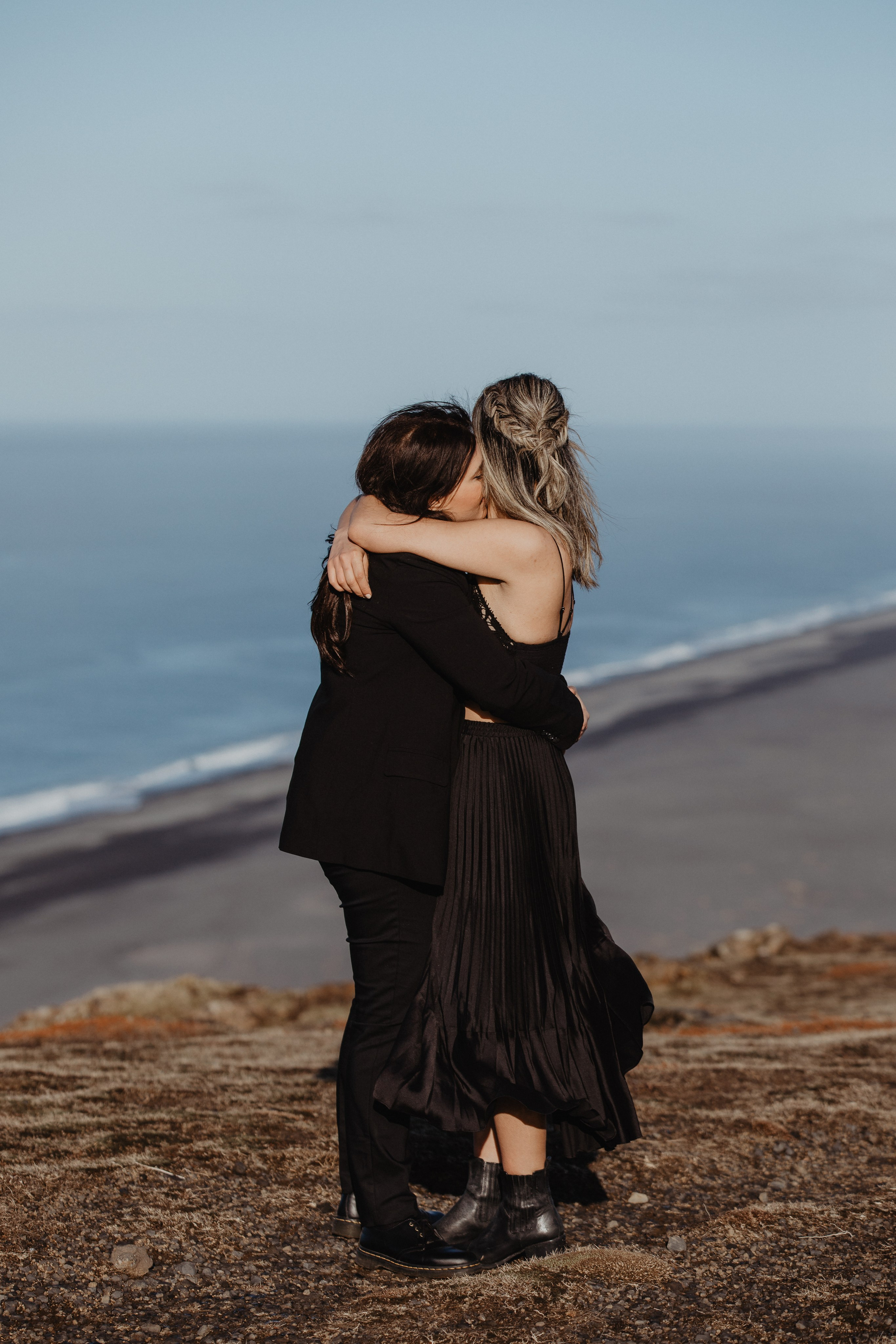 Same Sex Wedding at Iceland Black Sand Beach. Iceland elopement photographer & videographer