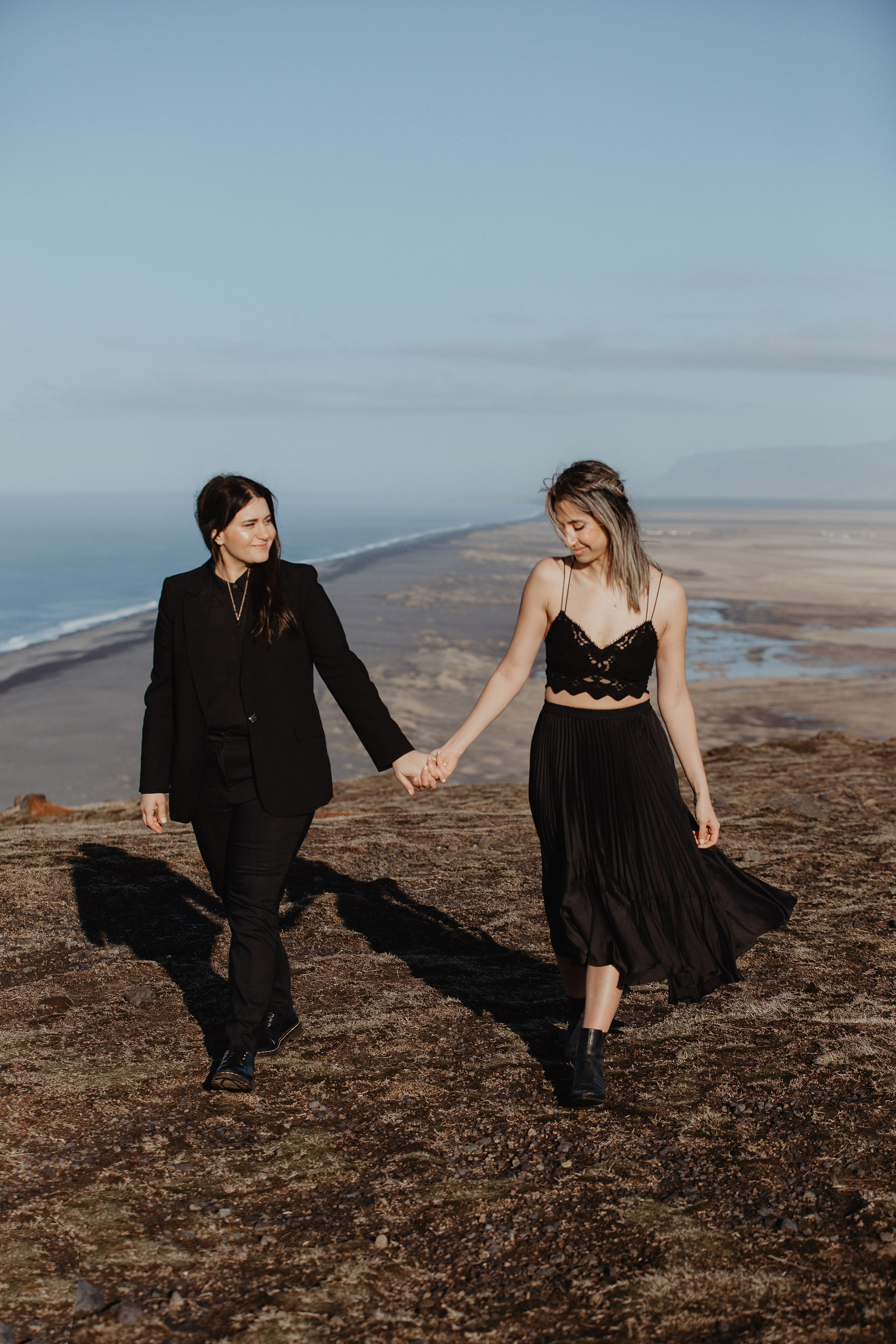 Same Sex Wedding at Iceland Black Sand Beach. Iceland elopement photographer & videographer