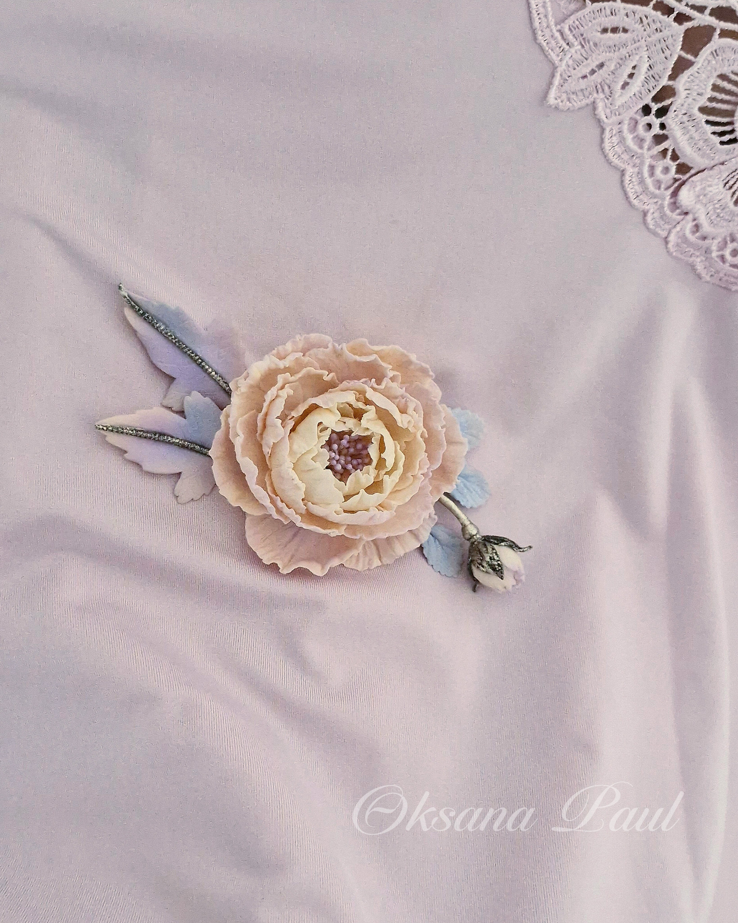 Броши с цветами / Blumen-Broschen ➜. Oksana Paul-Gardinen-Design Oksana Paul ✧ Art of Gardinen & Textile Design ✧ Polymer Clay Art & Handmade Creatures