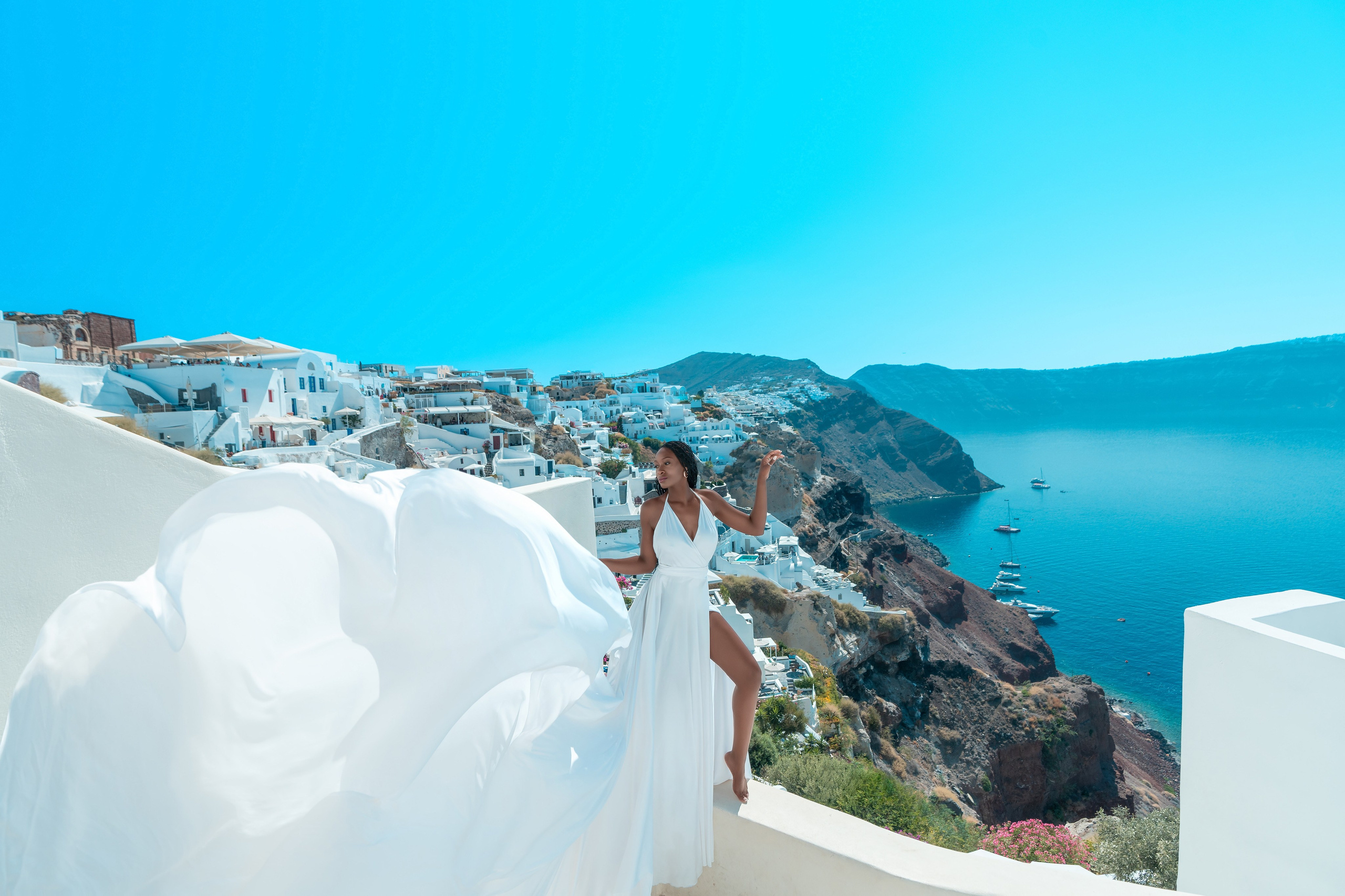 Photographer in Santorini SokoLOVE Alex| Flying Dress Santorini