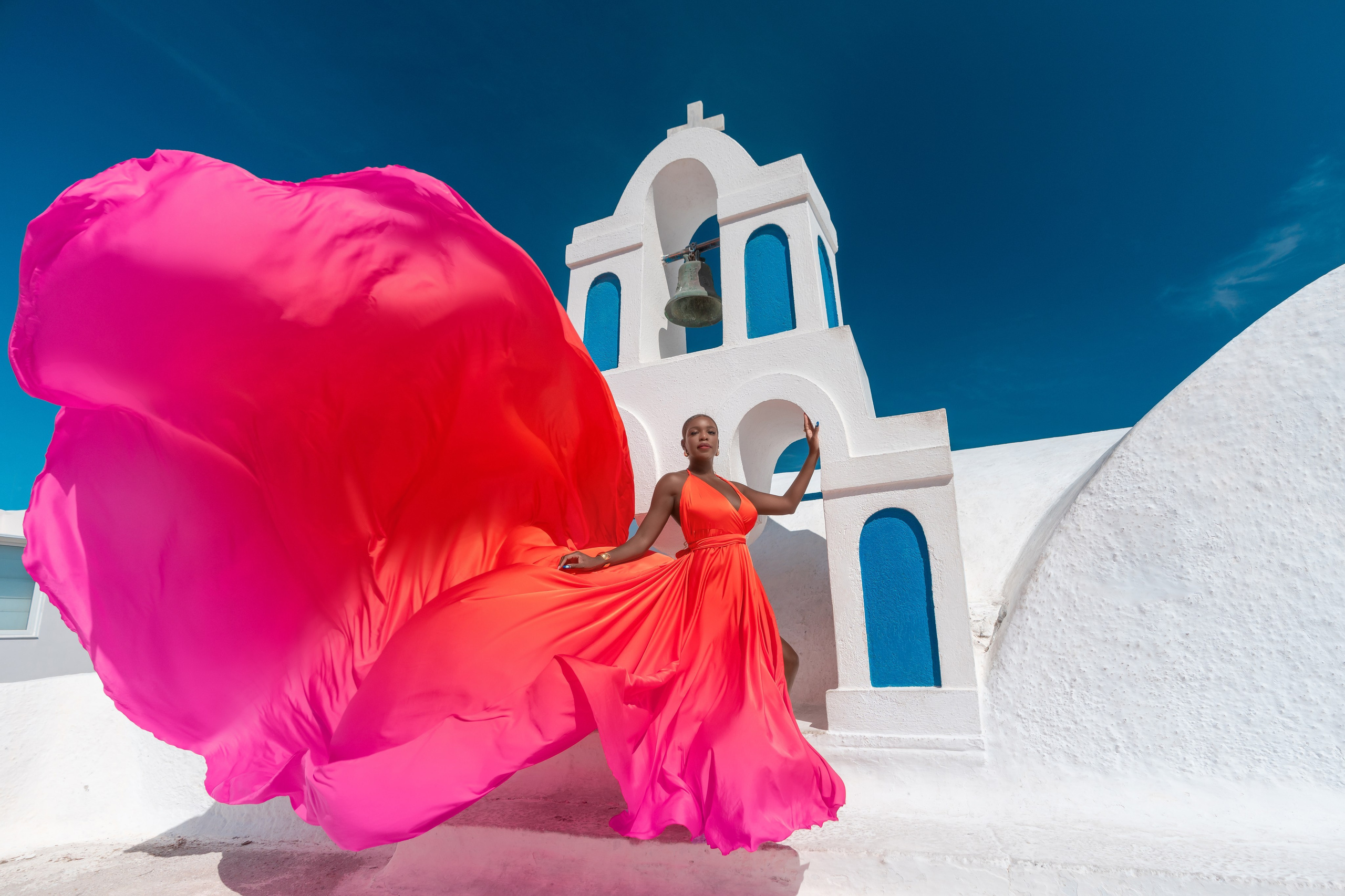 Photographer in Santorini SokoLOVE Alex| Flying Dress Santorini