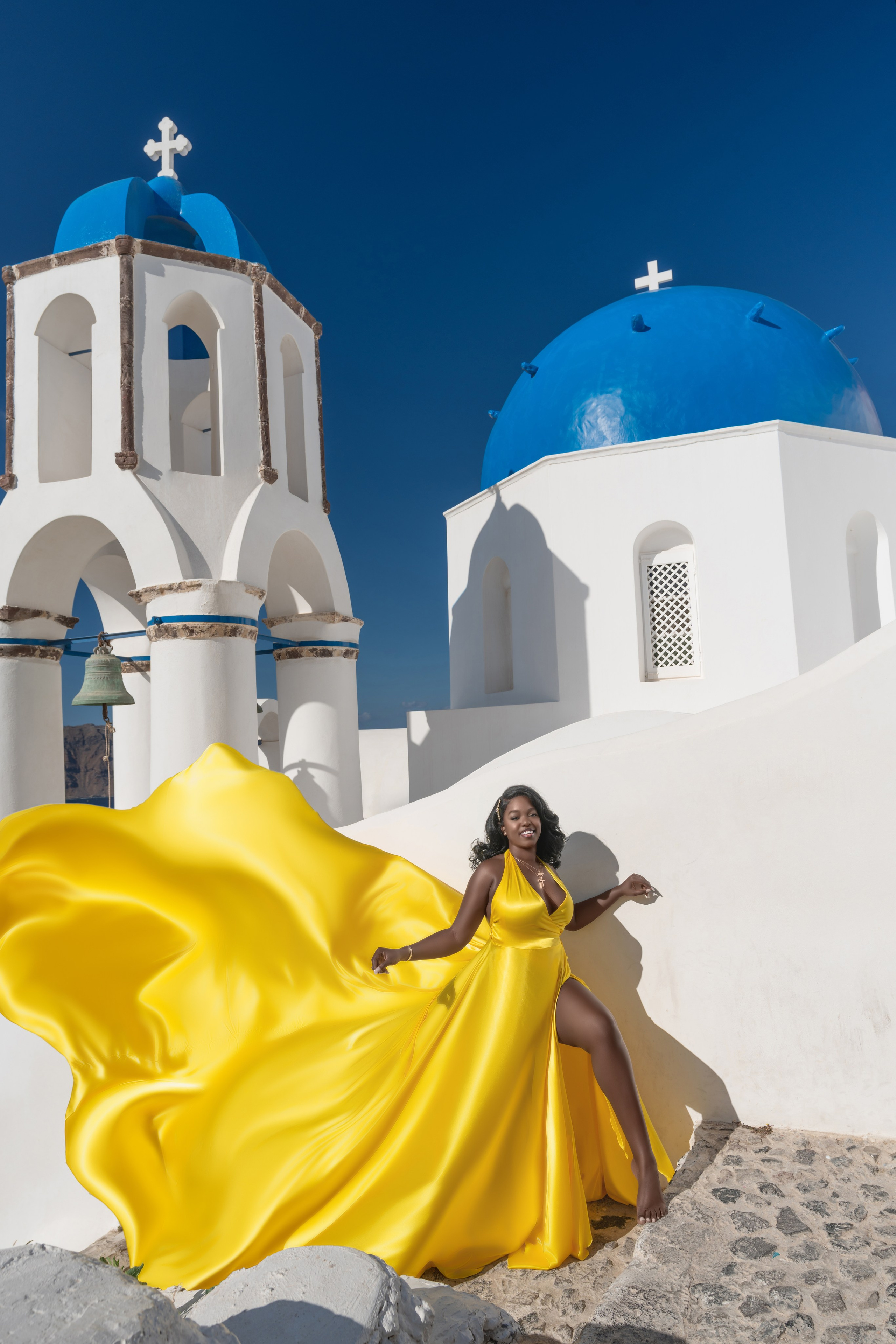 Yellow Flying Dress in Santorini: Golden Elegance Photoshoot by Sokolove"Capture the brilliance of your love and the island’s stunning beauty with a yellow Flying Dress photoshoot in Santorini. Sokolove’s expert photographers will bring out your golden elegance, creating timeless portraits against the backdrop of Santorini’s iconic landscapes."