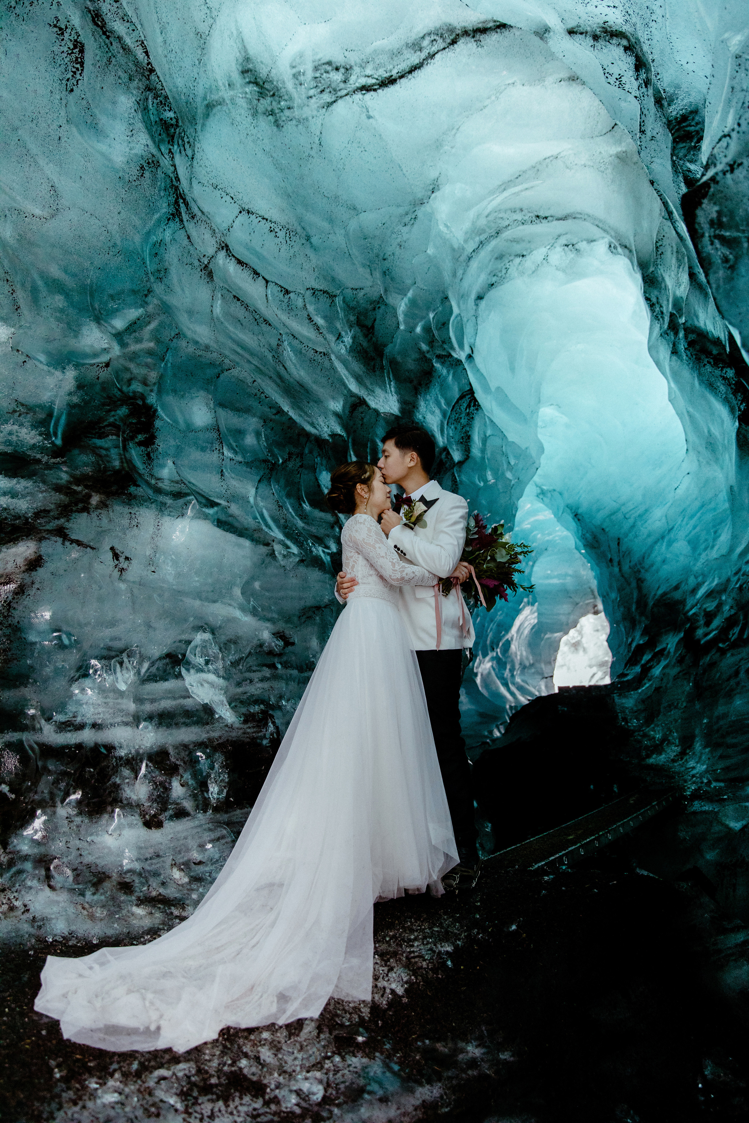 Ice cave elopement in Iceland