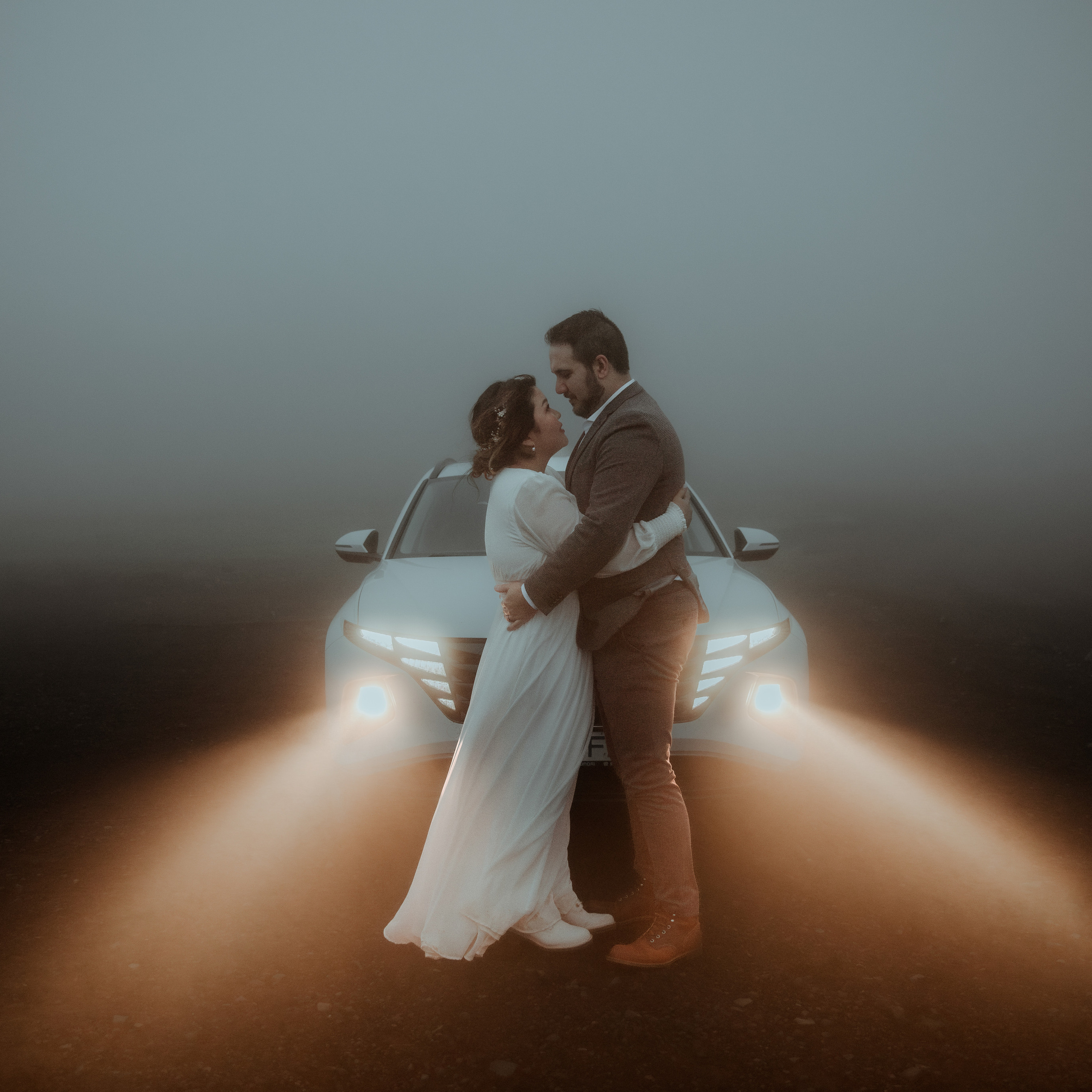 Dark and moody elopement photos Iceland