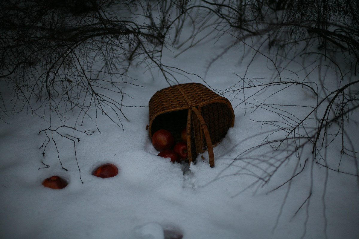 Luda and the apples of old winter. Victoria Dini. Art photography in London / Folkestone, UK