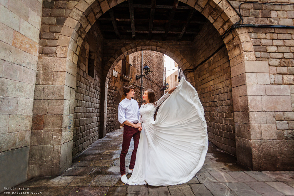 Elegante sesión de fotos de boda - Barcelona. Fotógrafo en Barcelona Maslik Yulia