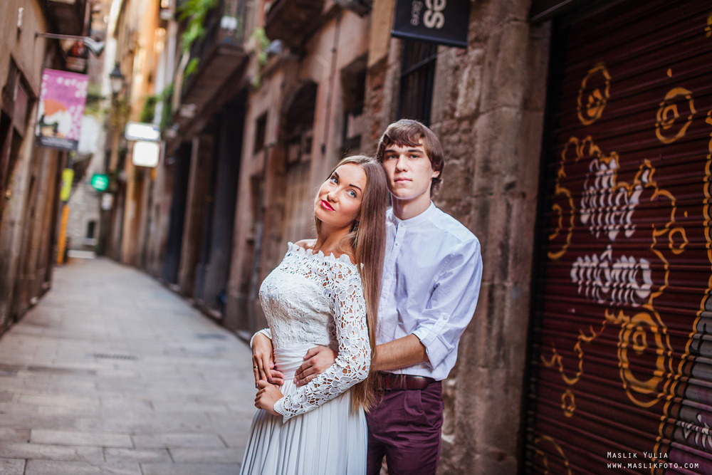 Elegante sesión de fotos de boda - Barcelona. Fotógrafo en Barcelona Maslik Yulia