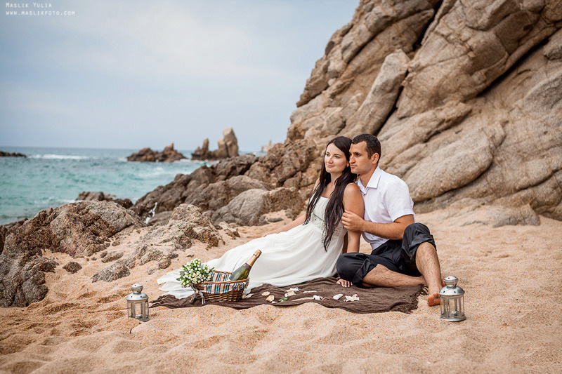 Sesión de fotos de boda en el Parque Laberinto de Barcelona. Fotógrafo en Barcelona Maslik Yulia