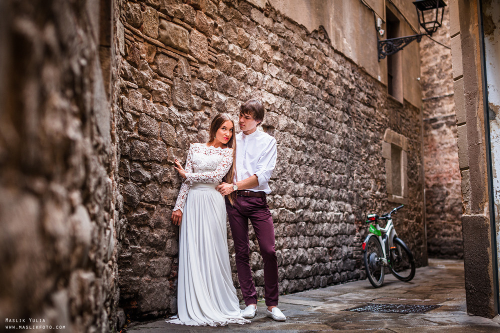 Elegante sesión de fotos de boda - Barcelona. Fotógrafo en Barcelona Maslik Yulia