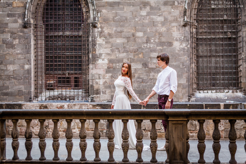 Elegante sesión de fotos de boda - Barcelona. Fotógrafo en Barcelona Maslik Yulia
