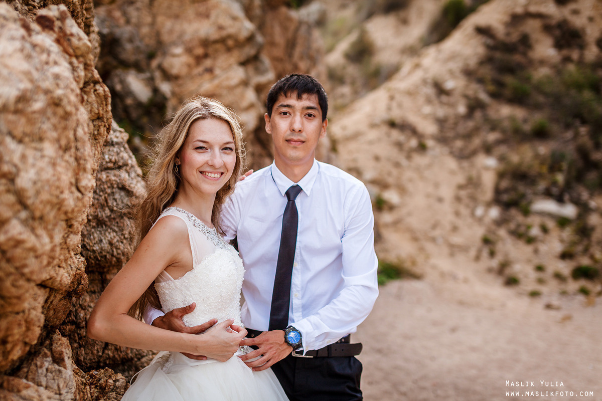 Sesión fotográfica de boda en la Costa Brava. Fotógrafo en Barcelona Maslik Yulia