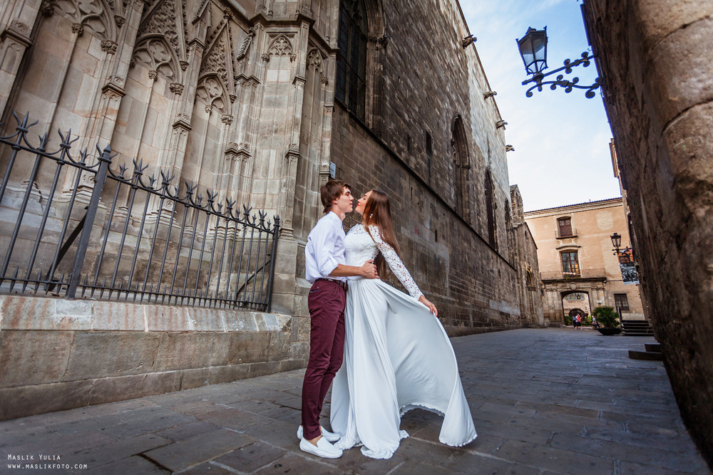 Elegante sesión de fotos de boda - Barcelona. Fotógrafo en Barcelona Maslik Yulia