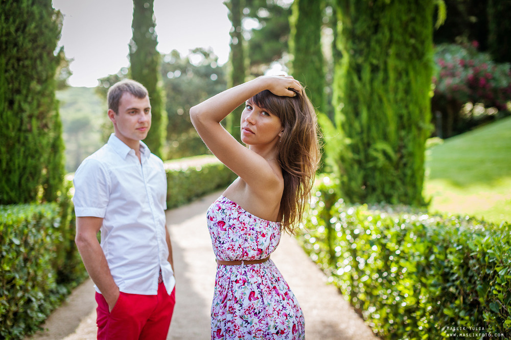 Incredible photo shoot in the Gardens of Saint Clotilde on the Costa B. Photographer in Barcelona Spain Maslik Yulia