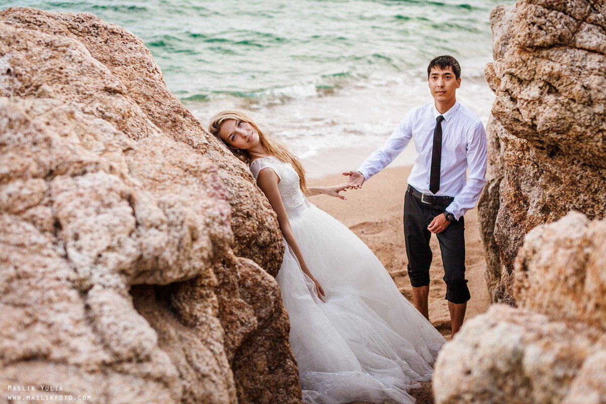 Sesión fotográfica de boda en la Costa Brava. Fotógrafo en Barcelona Maslik Yulia