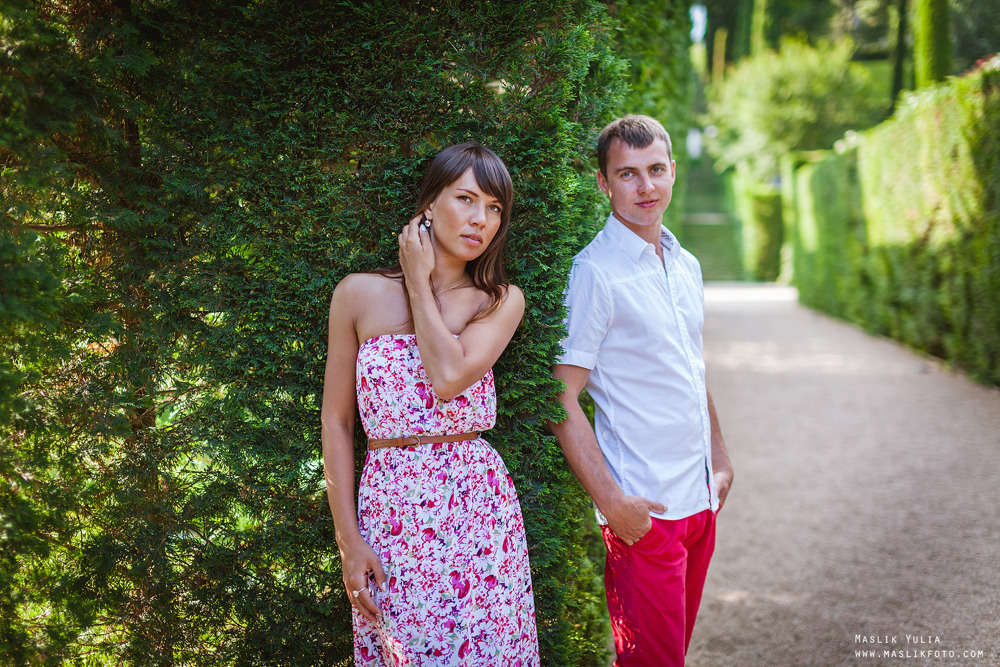 Incredible photo shoot in the Gardens of Saint Clotilde on the Costa B. Photographer in Barcelona Spain Maslik Yulia