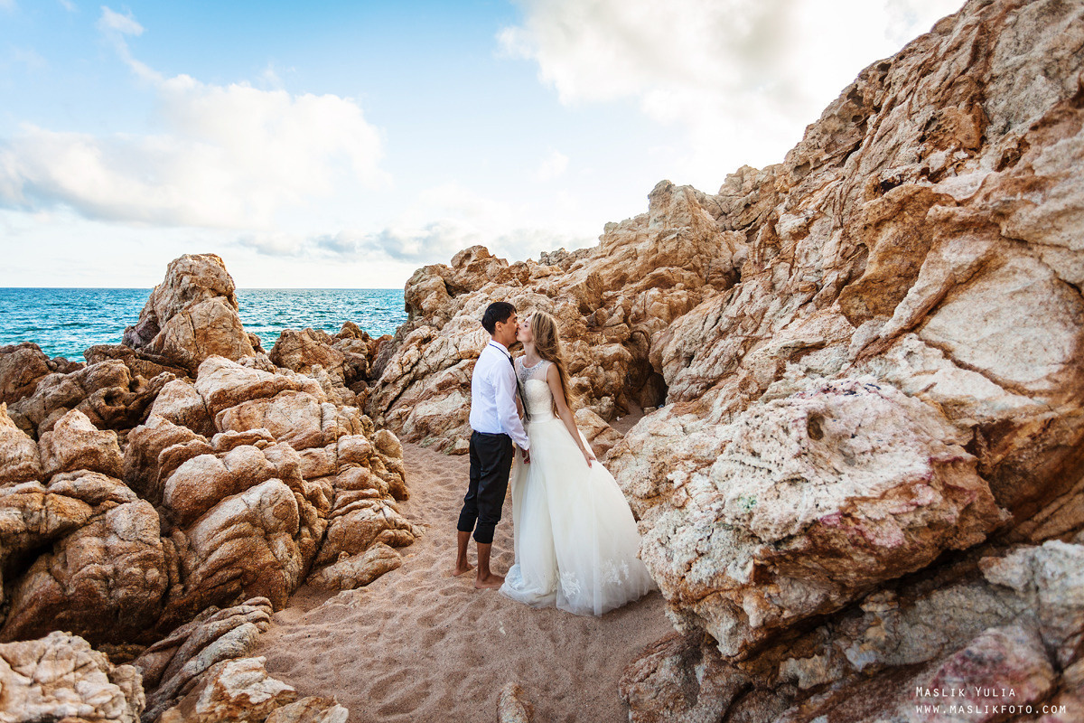 Sesión fotográfica de boda en la Costa Brava. Fotógrafo en Barcelona Maslik Yulia