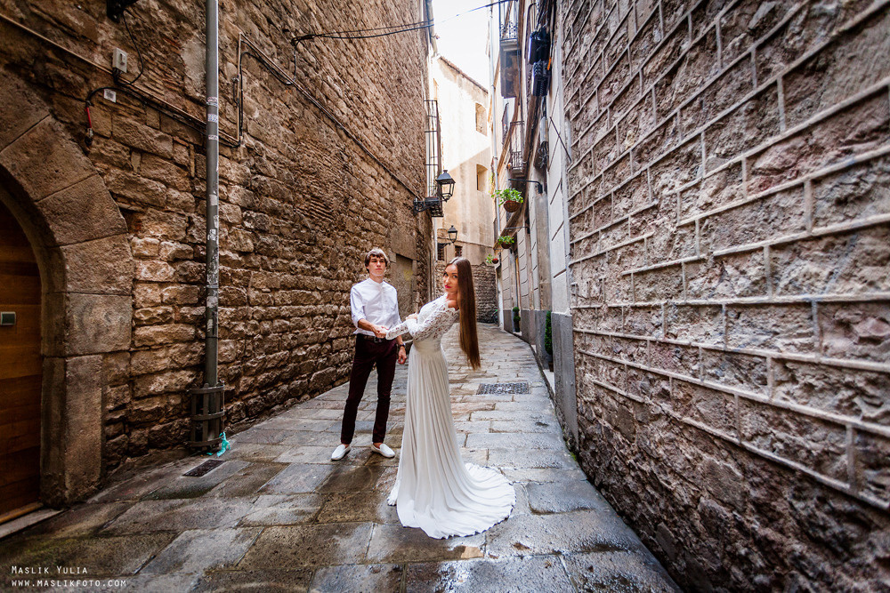 Elegante sesión de fotos de boda - Barcelona. Fotógrafo en Barcelona Maslik Yulia