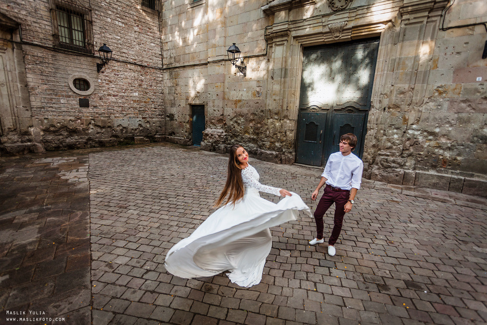 Elegante sesión de fotos de boda - Barcelona. Fotógrafo en Barcelona Maslik Yulia