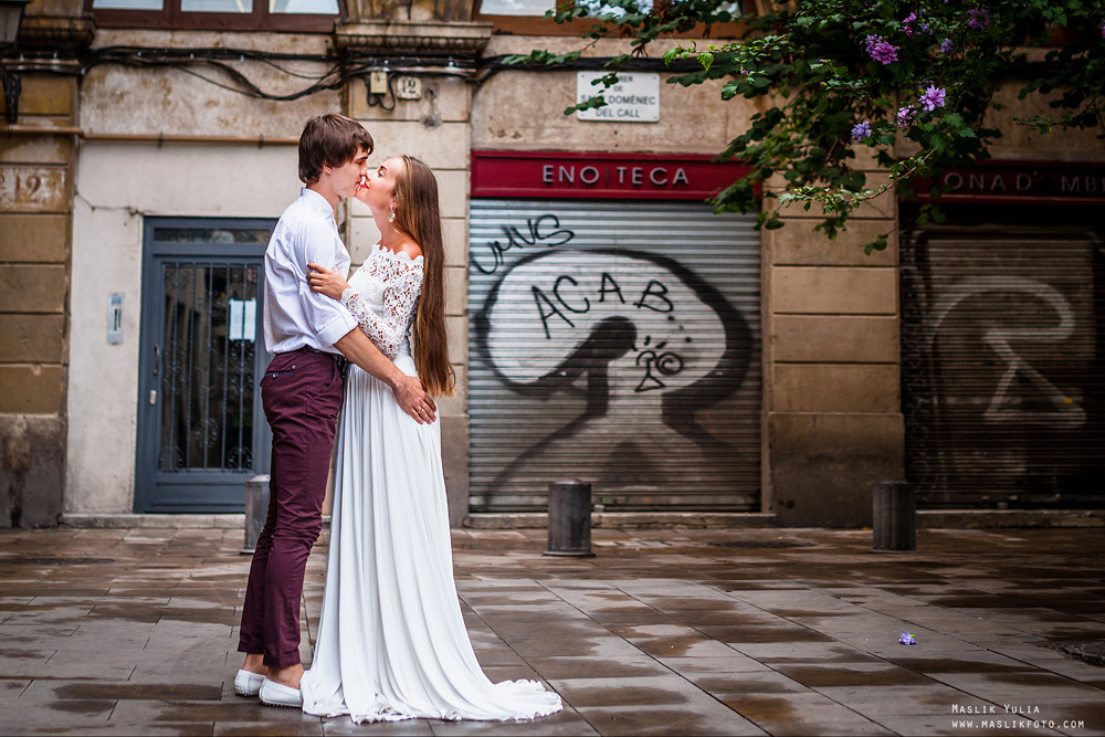 Elegante sesión de fotos de boda - Barcelona. Fotógrafo en Barcelona Maslik Yulia