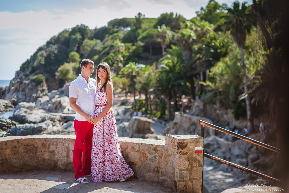 Incredible photo shoot in the Gardens of Saint Clotilde on the Costa B. Photographer in Barcelona Spain Maslik Yulia