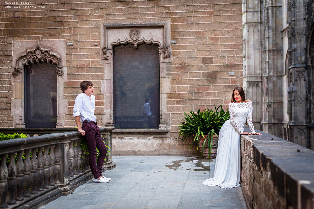 Elegante sesión de fotos de boda - Barcelona. Fotógrafo en Barcelona Maslik Yulia