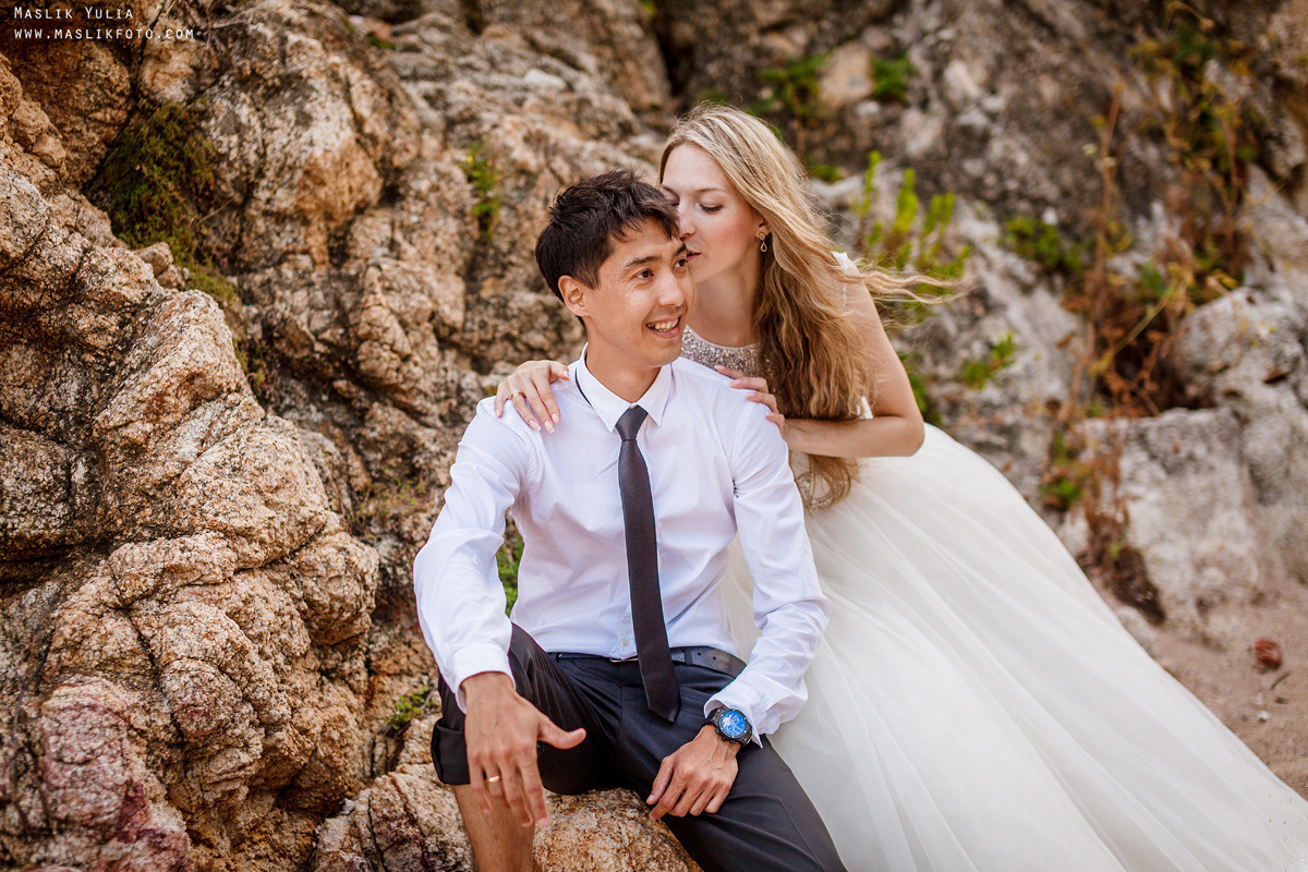 Sesión fotográfica de boda en la Costa Brava. Fotógrafo en Barcelona Maslik Yulia