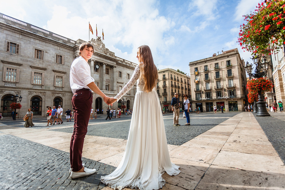 Elegante sesión de fotos de boda - Barcelona. Fotógrafo en Barcelona Maslik Yulia