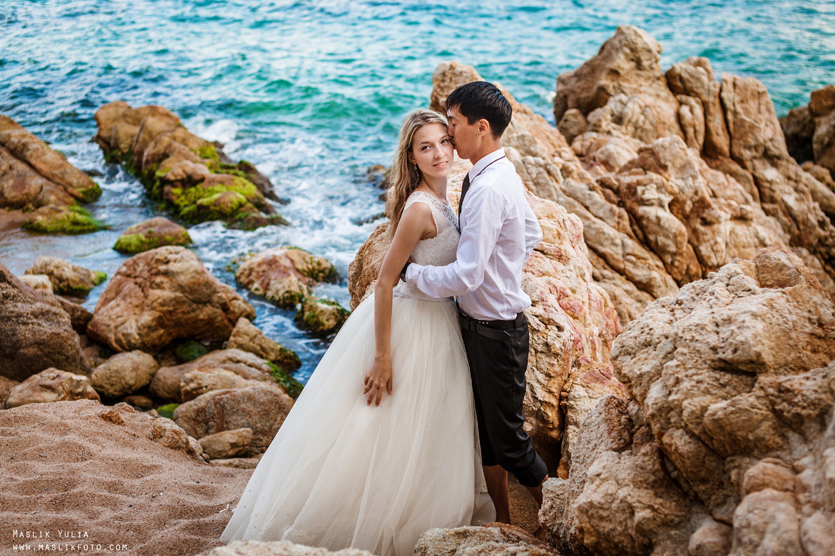 Sesión fotográfica de boda en la Costa Brava. Fotógrafo en Barcelona Maslik Yulia