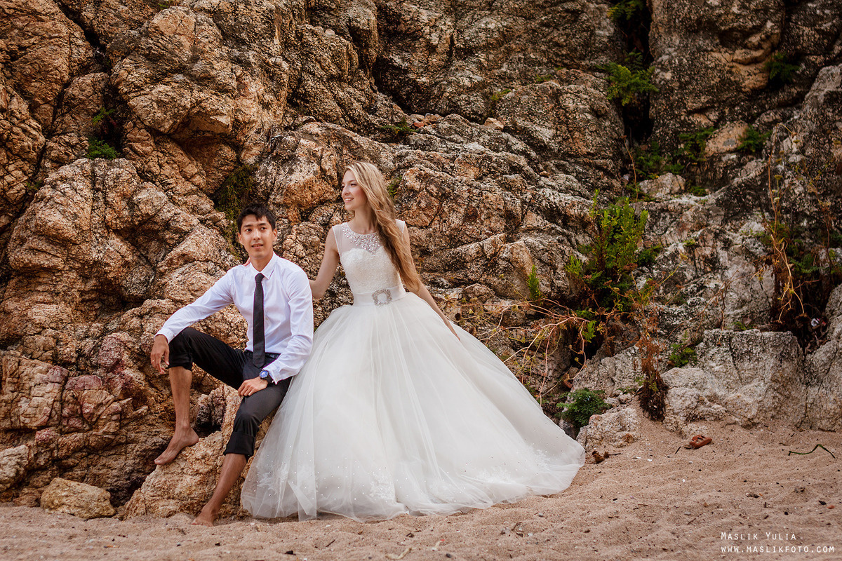 Sesión fotográfica de boda en la Costa Brava. Fotógrafo en Barcelona Maslik Yulia