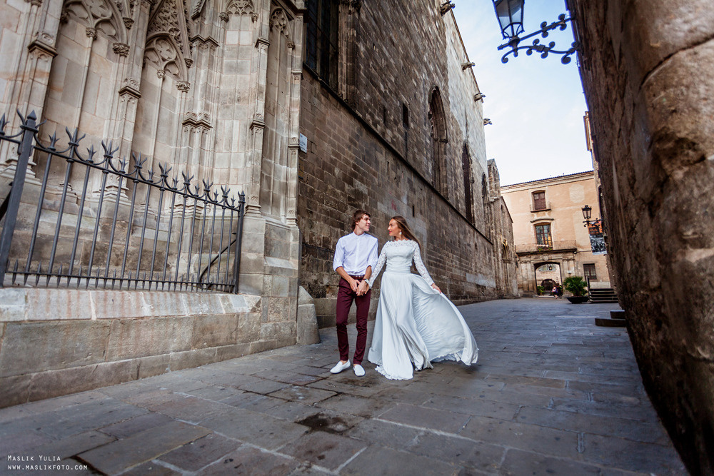 Elegante sesión de fotos de boda - Barcelona. Fotógrafo en Barcelona Maslik Yulia