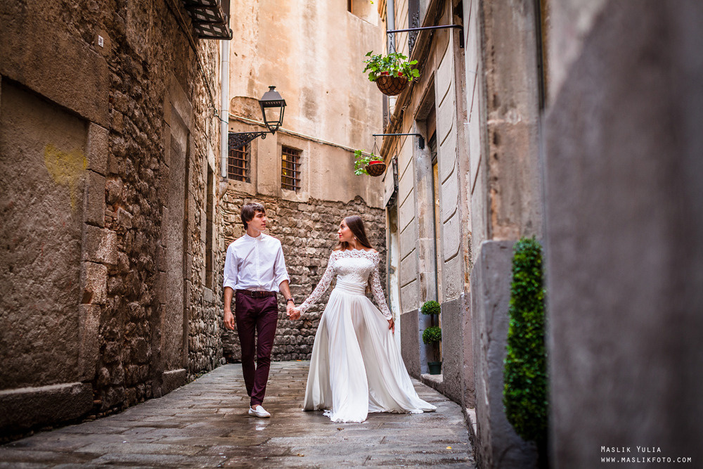 Elegante sesión de fotos de boda - Barcelona. Fotógrafo en Barcelona Maslik Yulia
