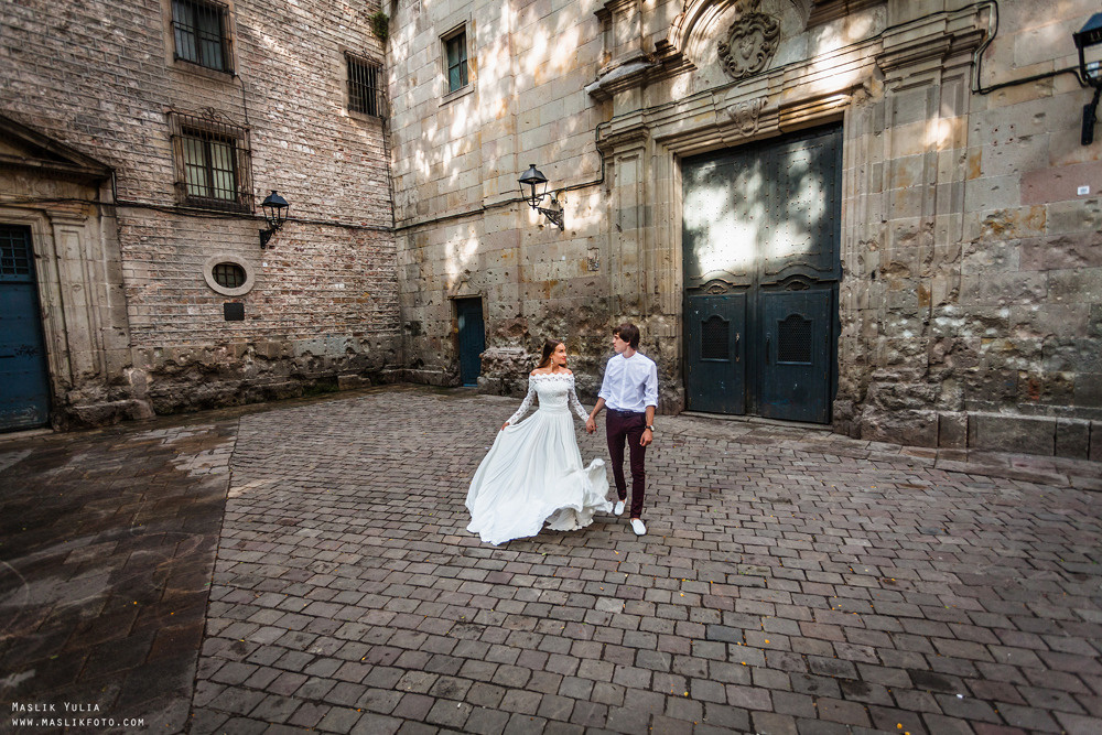 Elegante sesión de fotos de boda - Barcelona. Fotógrafo en Barcelona Maslik Yulia