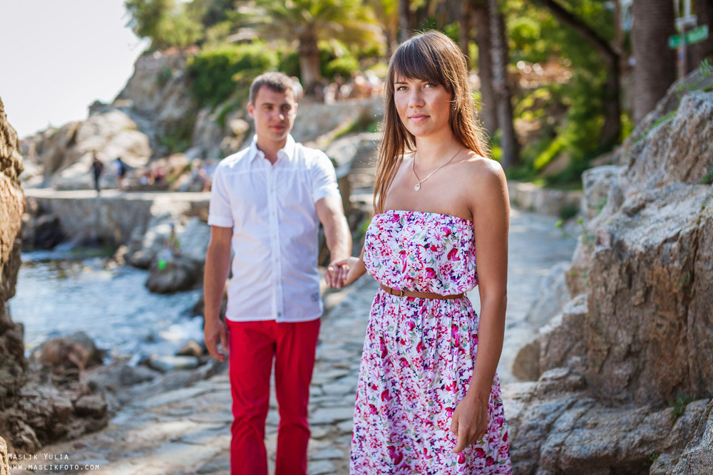 Incredible photo shoot in the Gardens of Saint Clotilde on the Costa B. Photographer in Barcelona Spain Maslik Yulia