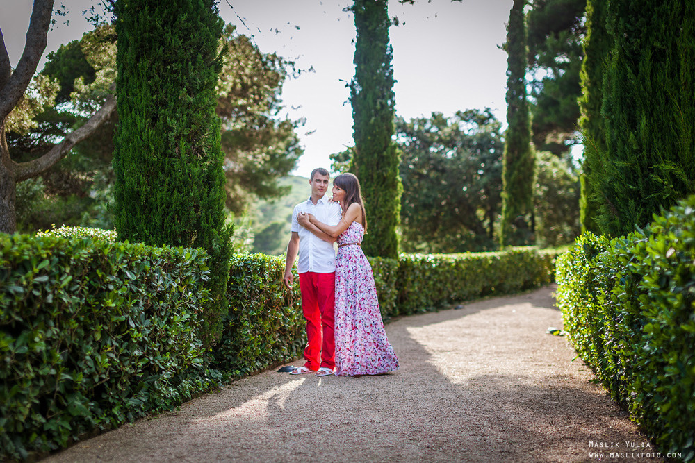 Incredible photo shoot in the Gardens of Saint Clotilde on the Costa B. Photographer in Barcelona Spain Maslik Yulia