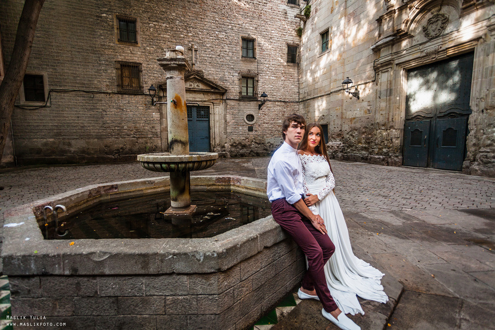 Elegante sesión de fotos de boda - Barcelona. Fotógrafo en Barcelona Maslik Yulia