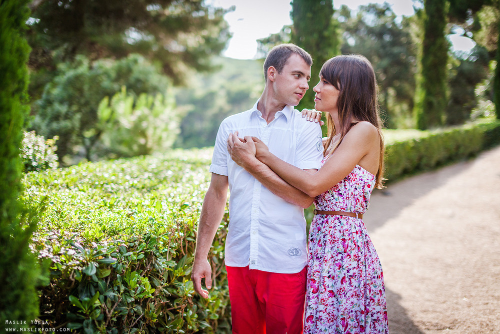 Incredible photo shoot in the Gardens of Saint Clotilde on the Costa B. Photographer in Barcelona Spain Maslik Yulia