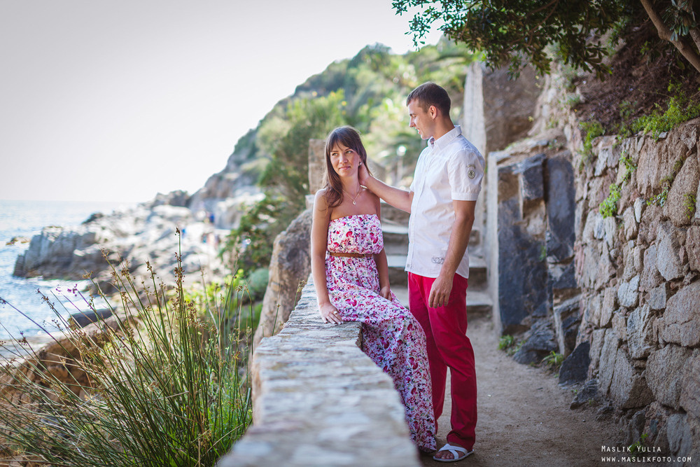 Incredible photo shoot in the Gardens of Saint Clotilde on the Costa B. Photographer in Barcelona Spain Maslik Yulia