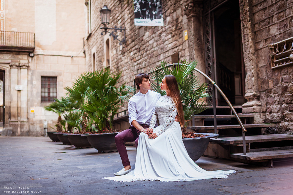 Elegante sesión de fotos de boda - Barcelona. Fotógrafo en Barcelona Maslik Yulia