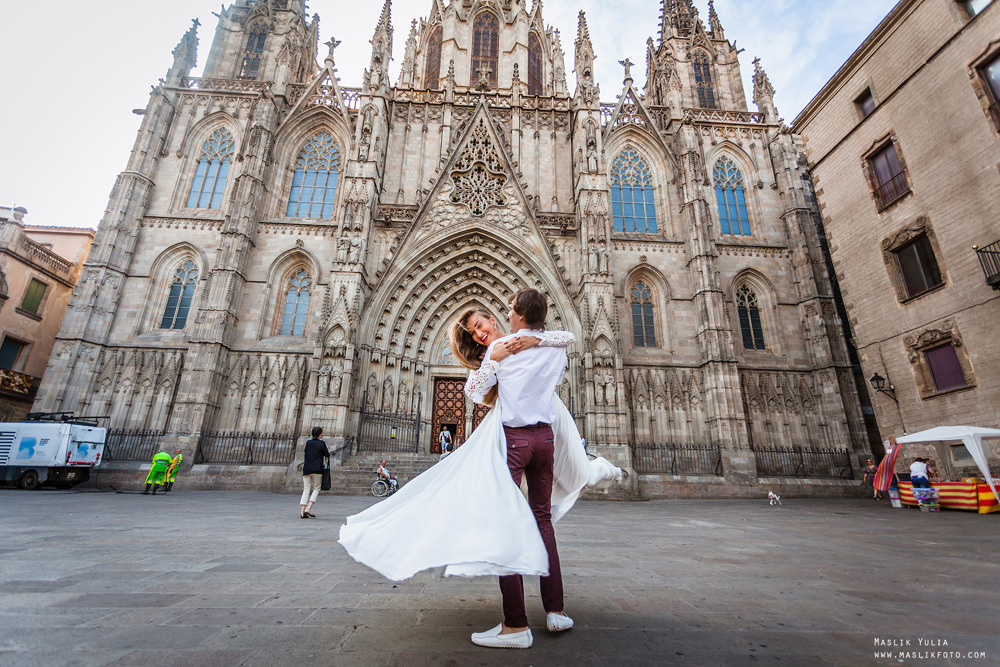 Elegante sesión de fotos de boda - Barcelona. Fotógrafo en Barcelona Maslik Yulia