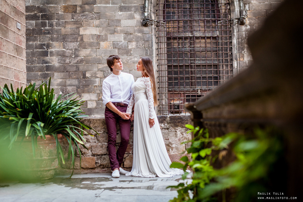 Elegante sesión de fotos de boda - Barcelona. Fotógrafo en Barcelona Maslik Yulia