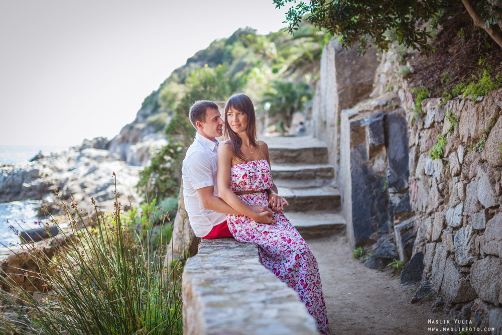 Incredible photo shoot in the Gardens of Saint Clotilde on the Costa B. Photographer in Barcelona Spain Maslik Yulia