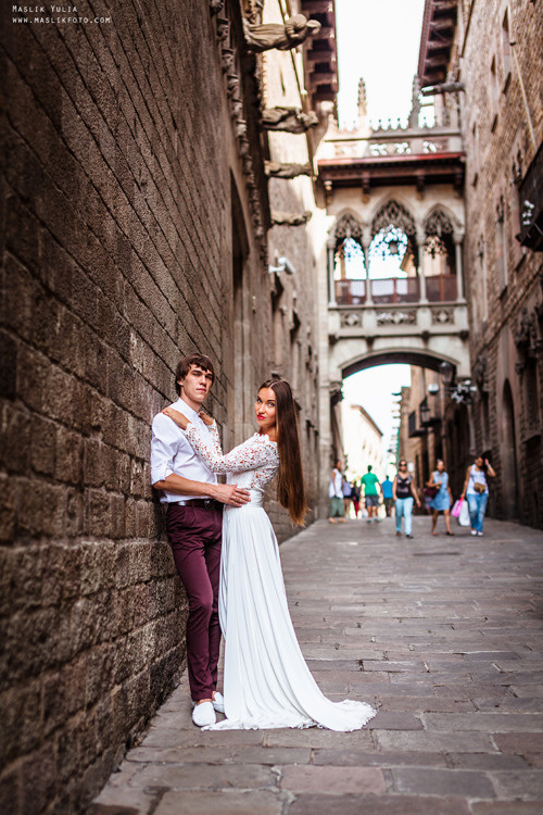 Elegante sesión de fotos de boda - Barcelona. Fotógrafo en Barcelona Maslik Yulia