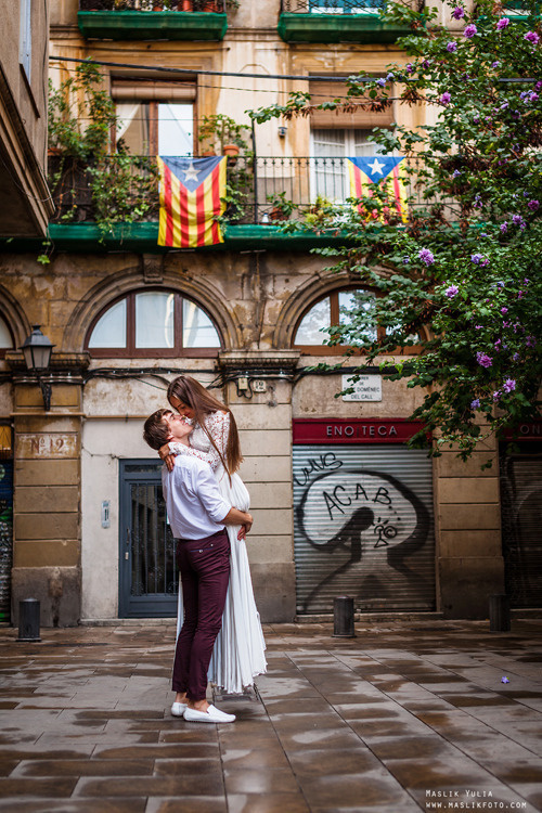 Elegante sesión de fotos de boda - Barcelona. Fotógrafo en Barcelona Maslik Yulia