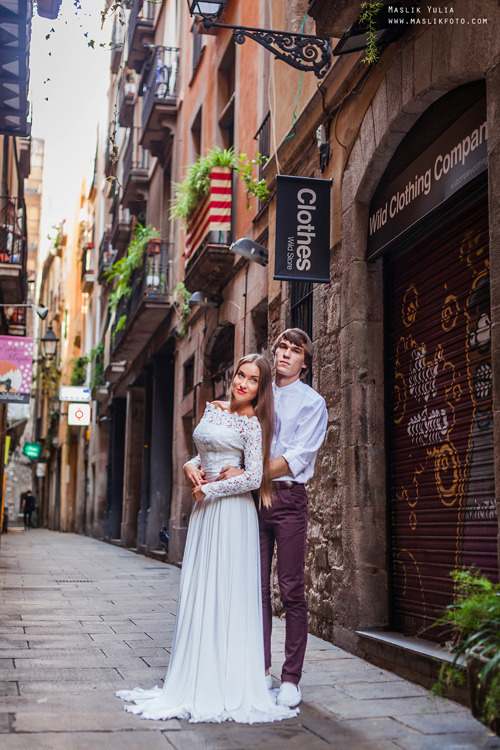 Elegante sesión de fotos de boda - Barcelona. Fotógrafo en Barcelona Maslik Yulia